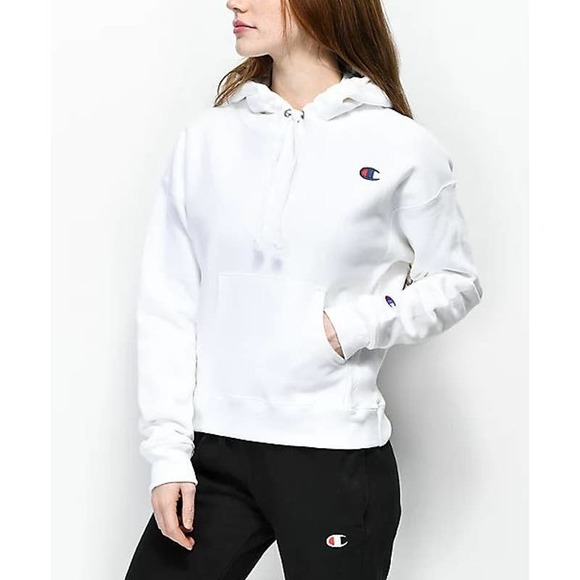 Champion | Tops | Champion Womens Reverse Weave Hoodie Sweatshirt Long  Sleeves White Small | Poshmark